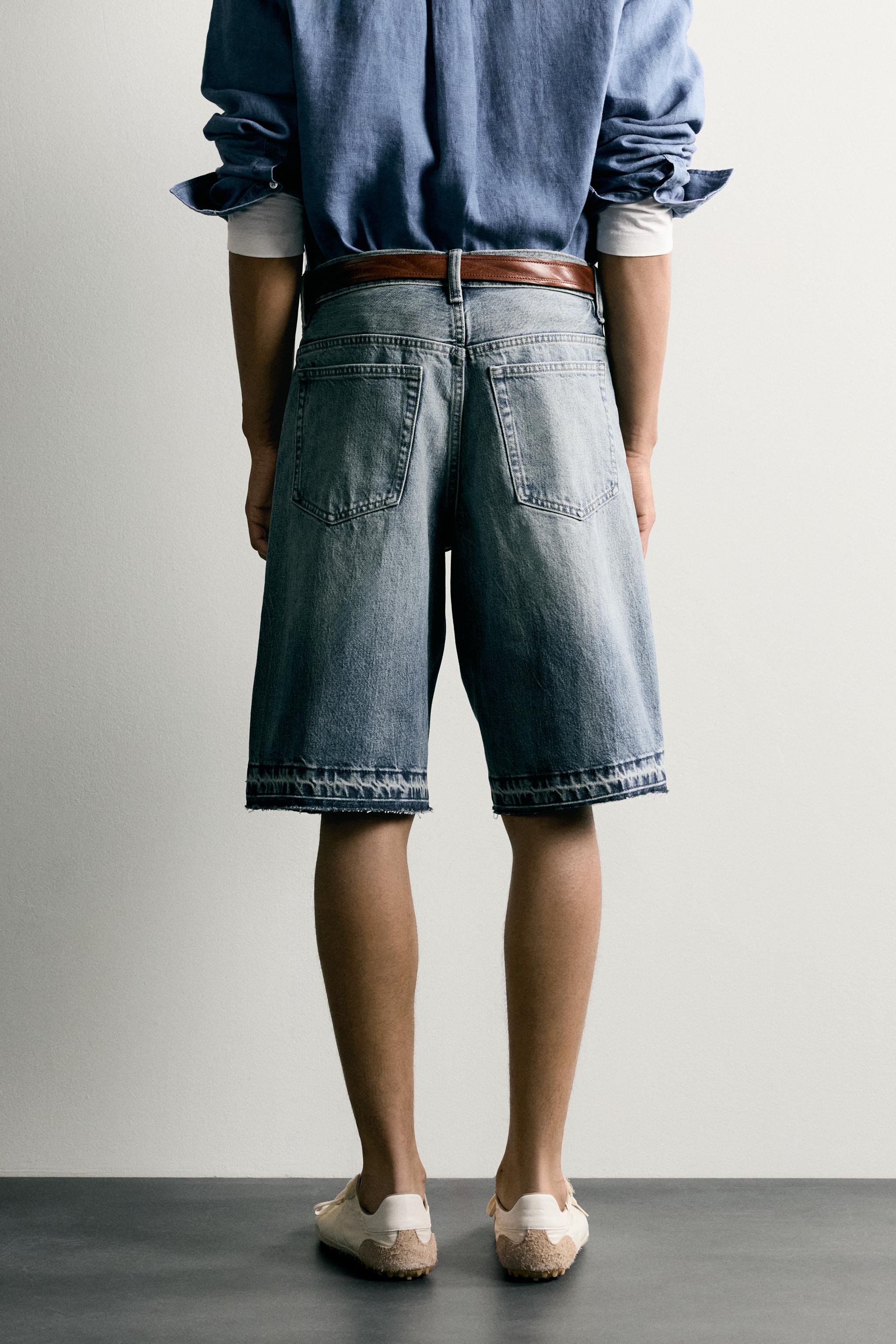 Мужские шорты Zara RELAXED FIT DENIM SHORTS — фото 3