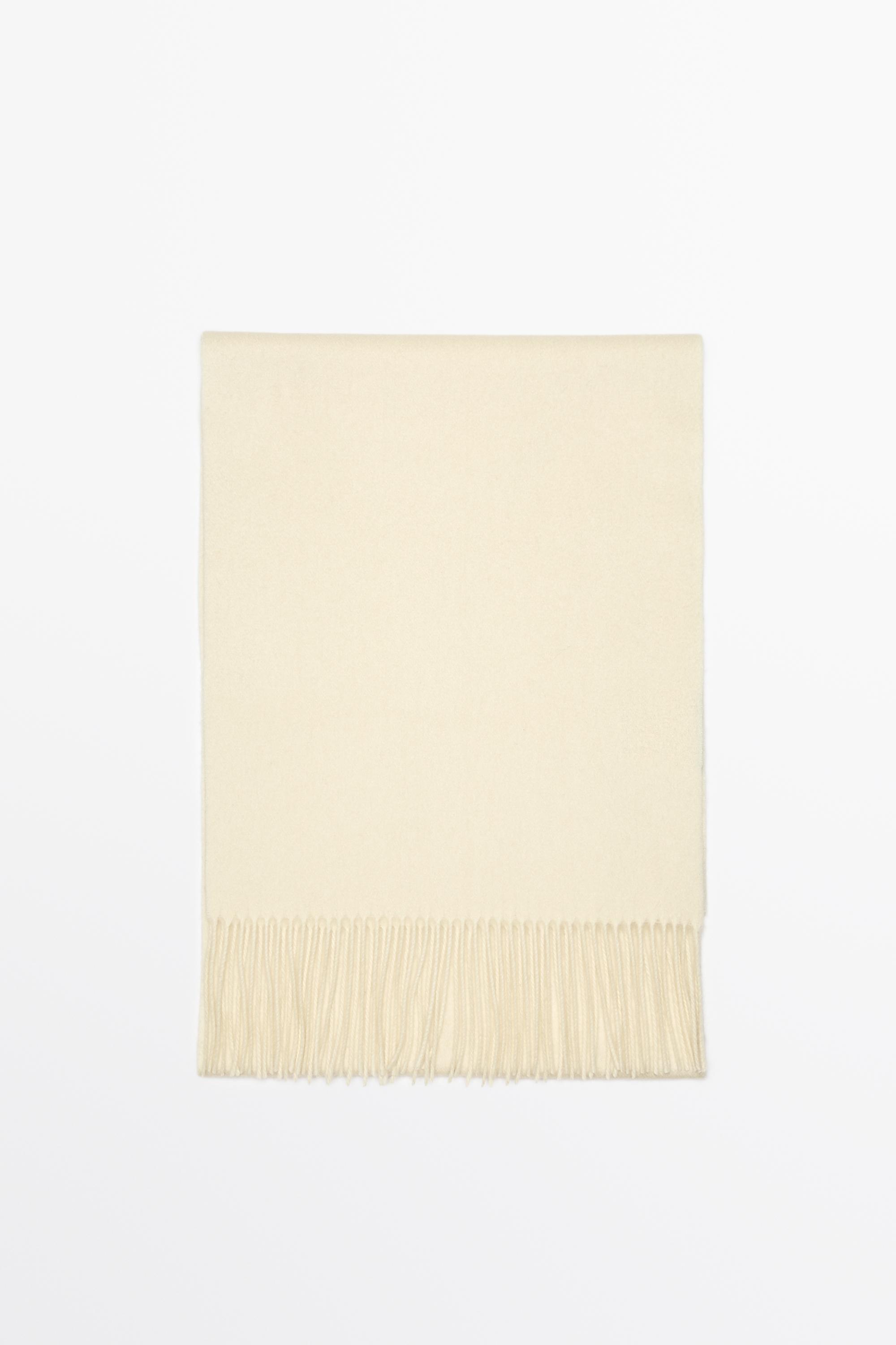 Fringed 100% cashmere knit scarf