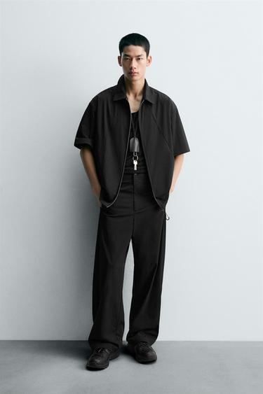 TECHNICAL ZIP-UP SHIRT - Black by Zara