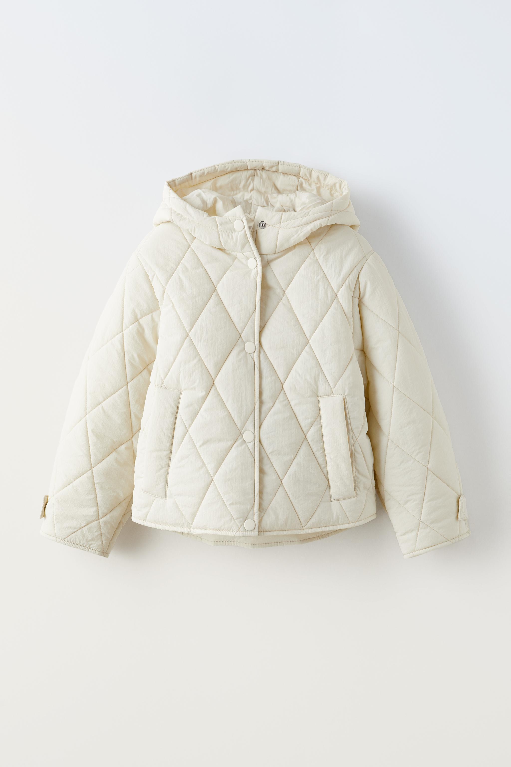 Zara white 2024 puffer coat