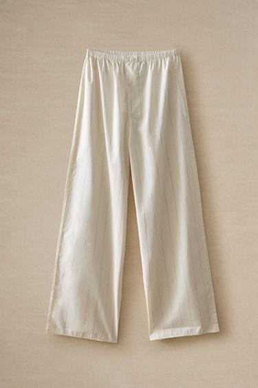 STRIPED TROUSERS - Ecru by Zara - Image 4