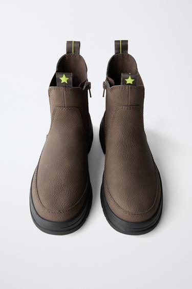 ANKLE BOOTS WITH PULL TABS - Brown by Zara - Image 3