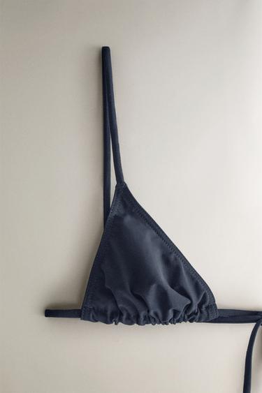 TRIANGLE BEACH BIKINI TOP - Mid-blue by Zara - Image 1