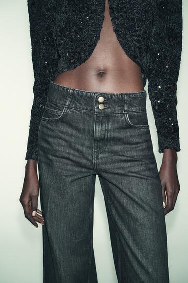 JEAN Z1975 WIDE LEG TAILLE HAUTE - Noir de Zara - Image 3