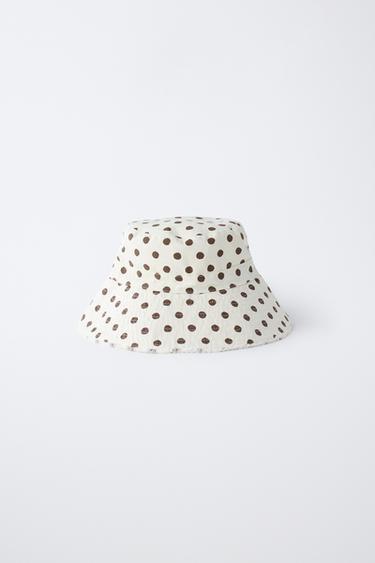 POLKA DOT BUCKET HAT - Ecru by Zara