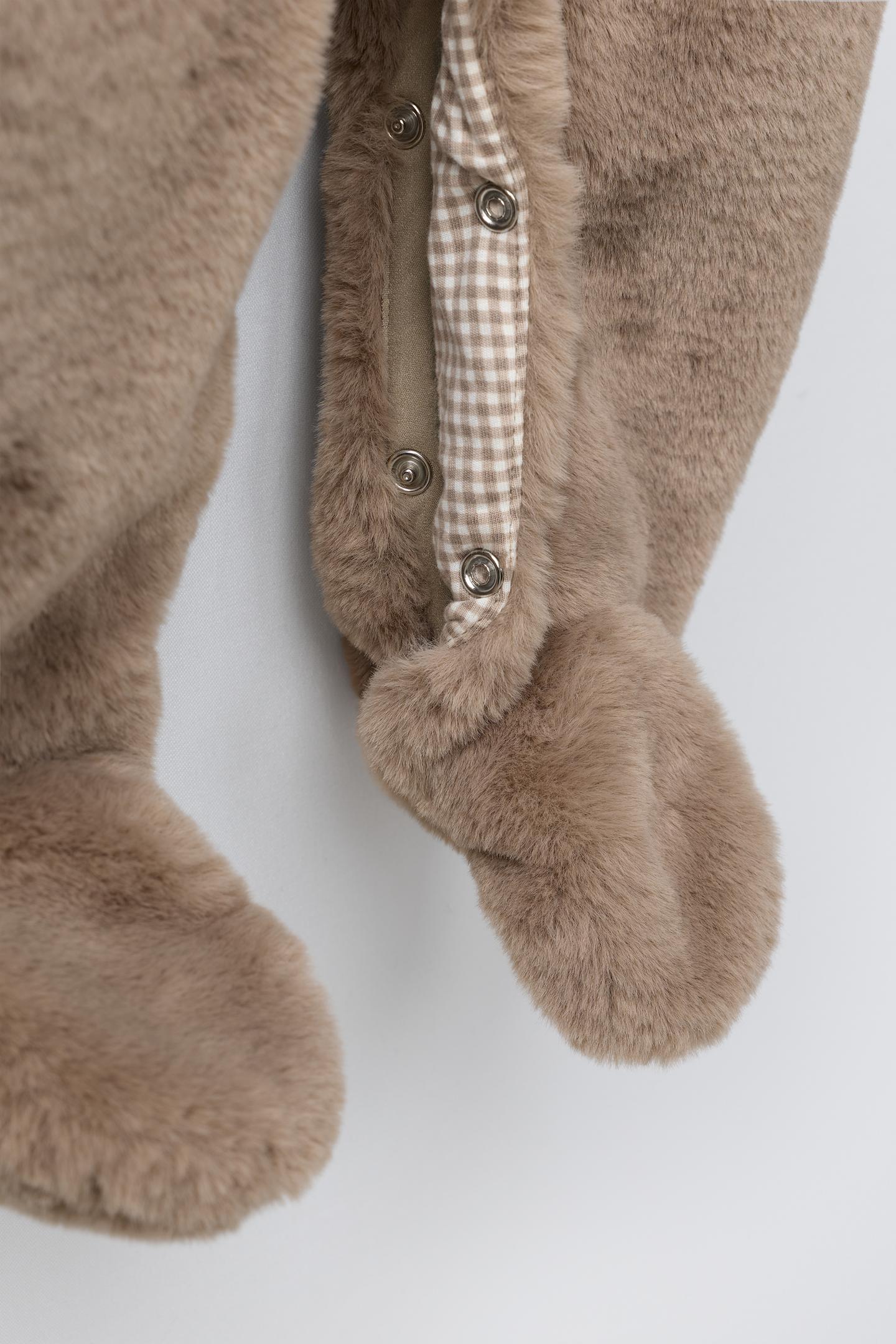 Детское худи Zara Faux-Fur Ear, цвет: Норковый — фото 6