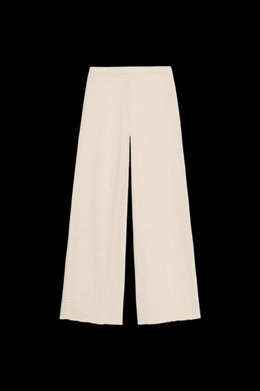 FLIESSENDE HOSE MIT TEXTUR - Cremefarben von Zara - Bild 0