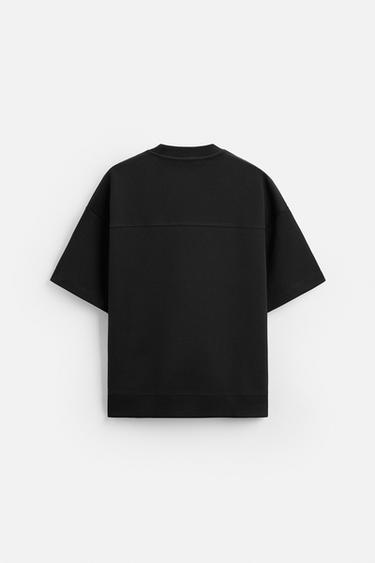 SWEATSHIRT MIT INTERLOCK-STRUKTUR - Schwarz von Zara