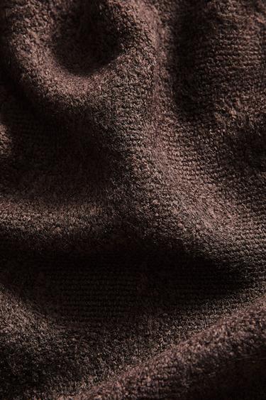 DEKEN MET JACQUARD BLOEMEN - Bruin van Zara