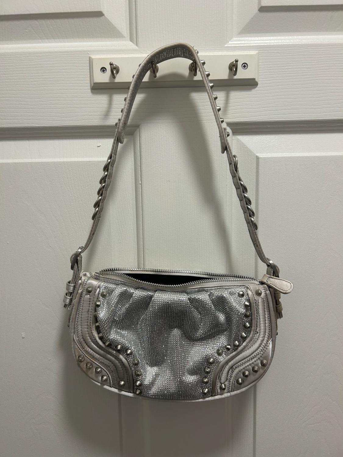 STUDDED RHINESTONE SHOULDER BAG