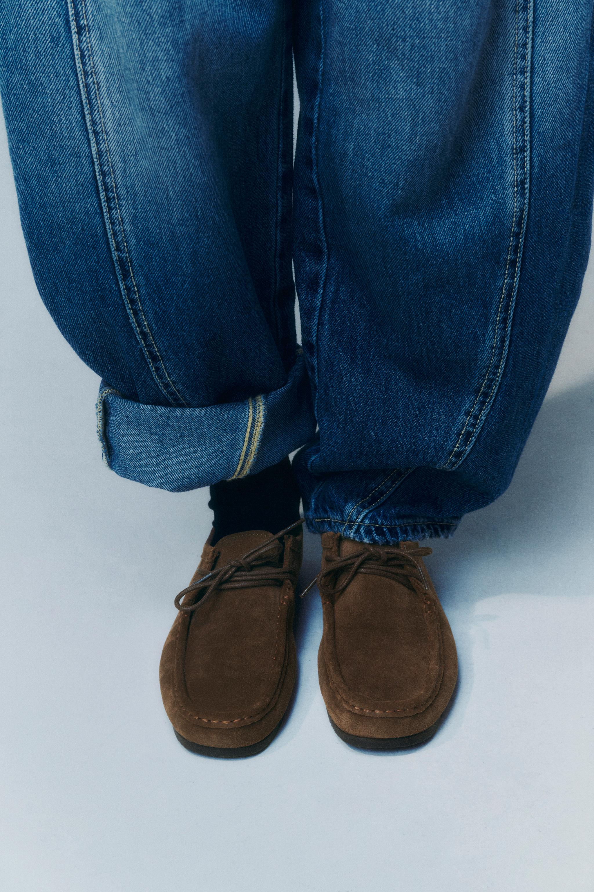 ステッチリアルレザーシューズ - グレー | ZARA Japan / 日本