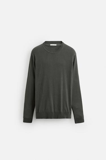 LIGHTWEIGHT COTTON SWEATER - Mid-grey by Zara - Image 6