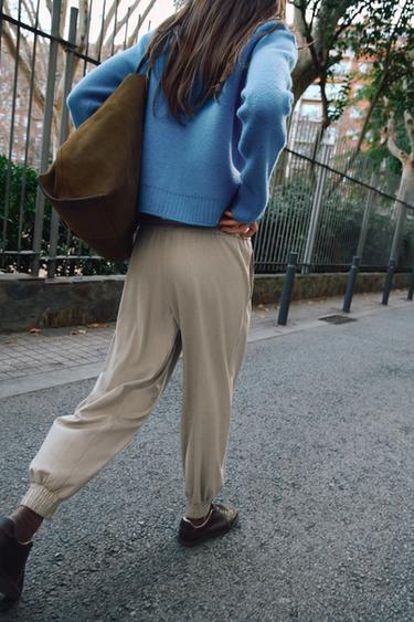 GILET EN MAILLE AVEC FERMETURE ÉCLAIR - Bleu de Zara - Image 2