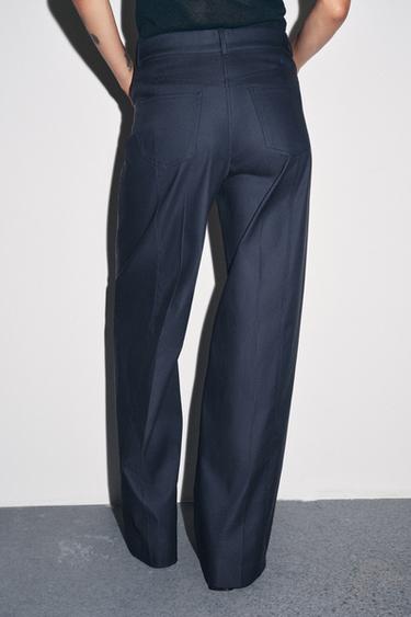 ZW COLLECTION WIDE-LEG TROUSERS - Ink blue by Zara - Image 4
