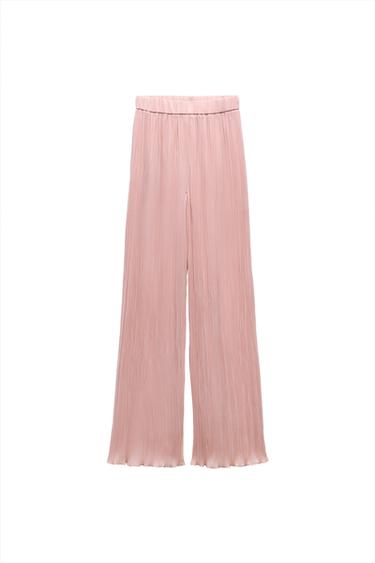 PLEATED WIDE LEG PANTS
