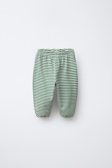 PANTALON DE JOGGING À RAYURES - Vert de Zara