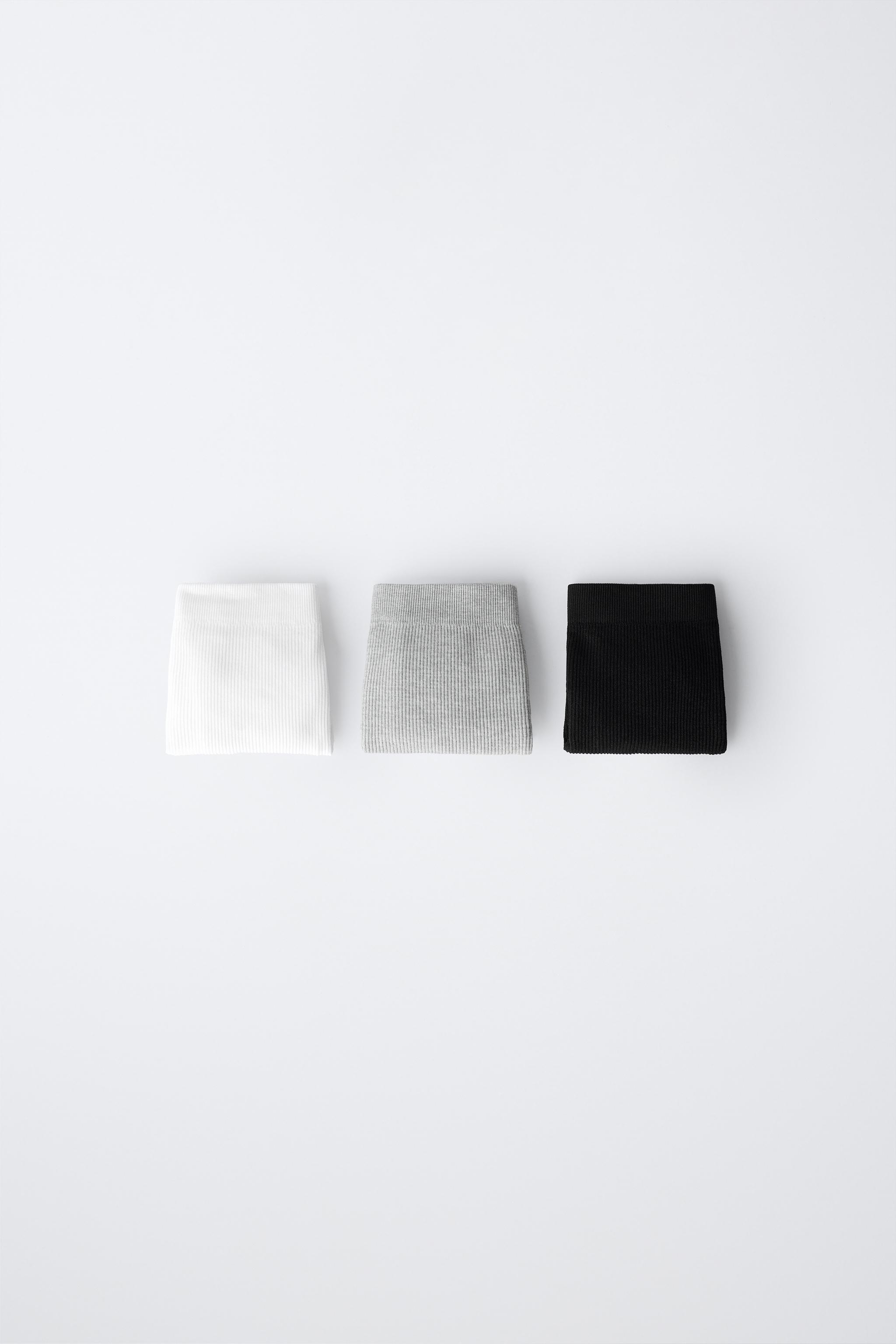 8-14 YEARS / 3-PACK OF SEAMLESS CULOTTES — Black / White