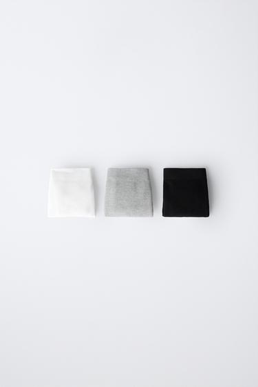 8-14 YEARS / 3-PACK OF SEAMLESS CULOTTES - Black / White by Zara - Image 0