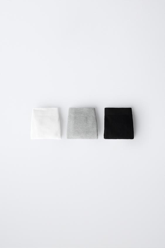 8-14 TUỔI / SET 3 QUẦN LÓT CULOTTE KHÔNG ĐƯỜNG MAY - Màu đen/Trắng từ Zara - Hình ảnh 0