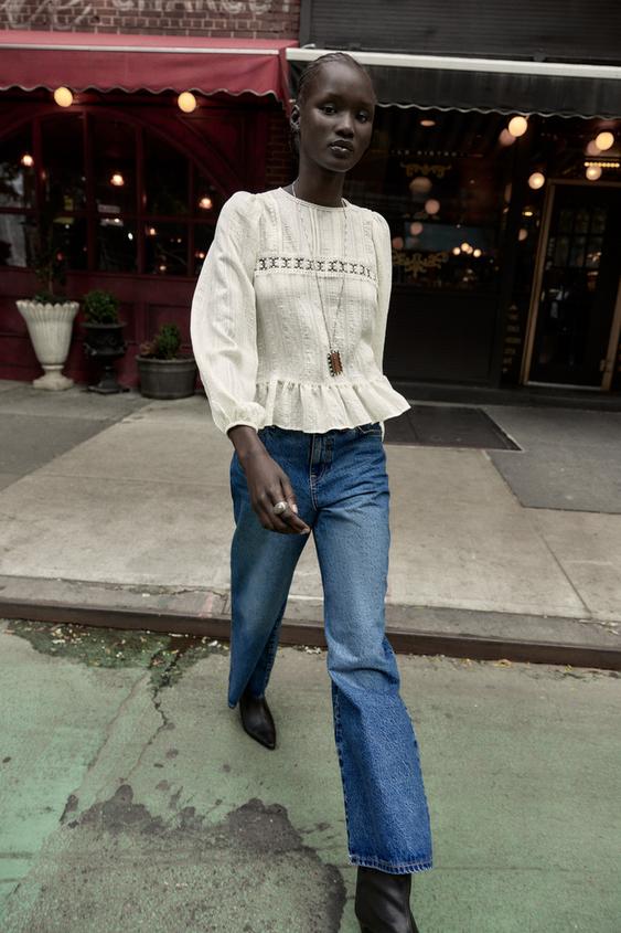 ROMANTIC LACE TRIM BLOUSE