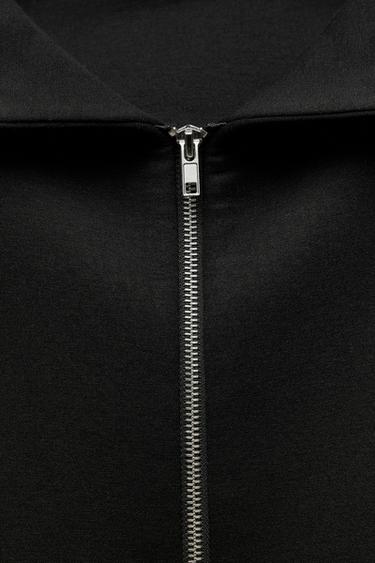 Zara SCUBA EFFECT HOODIE - Black