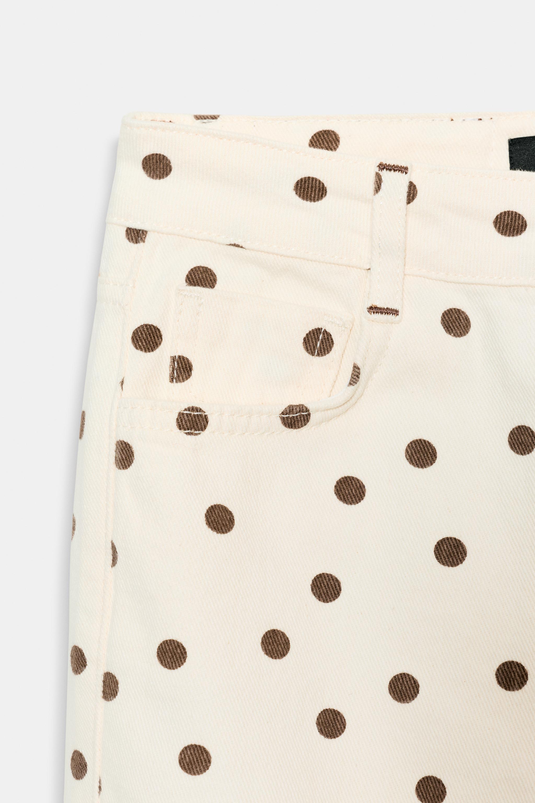 Z1975 MID-RISE MINI FLARE POLKA DOT JEANS