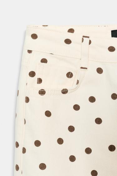 Z1975 MID-WAIST MINI FLARE JEANS WITH DOTS - Oyster-white by Zara - Image 10