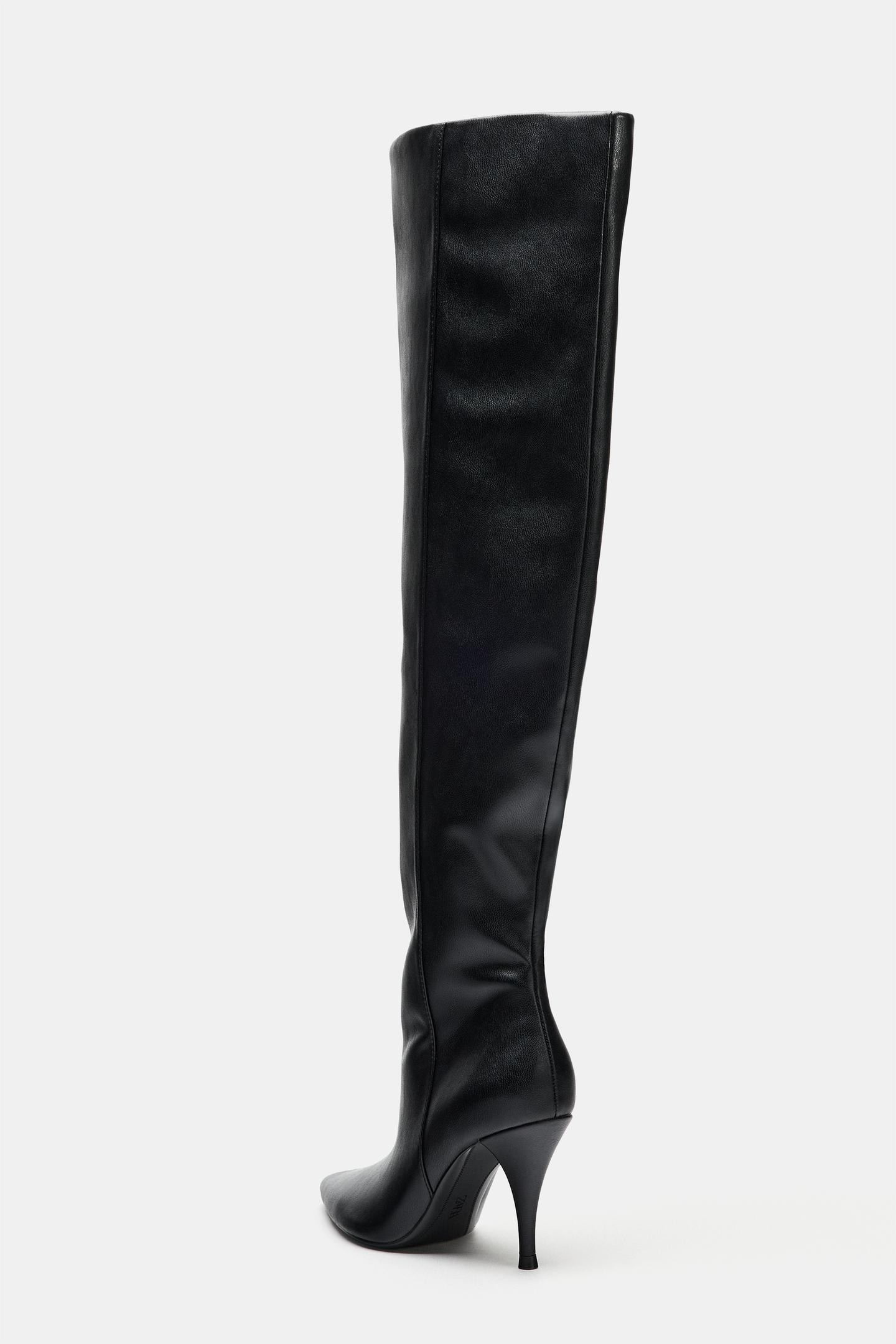 Женские ботинки Zara Ruched Heeled, цвет: Чёрный — фото 7