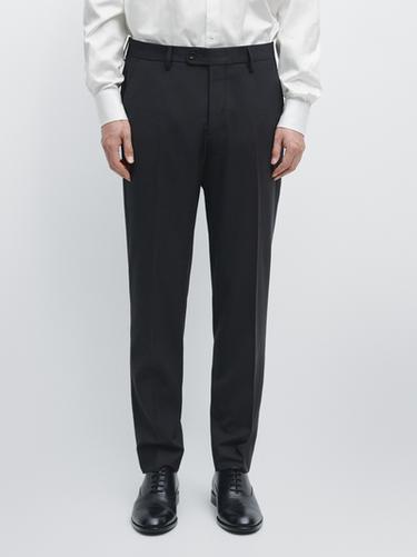 Pantalon de costume en laine froide mélangée - Bleu marine de Zara