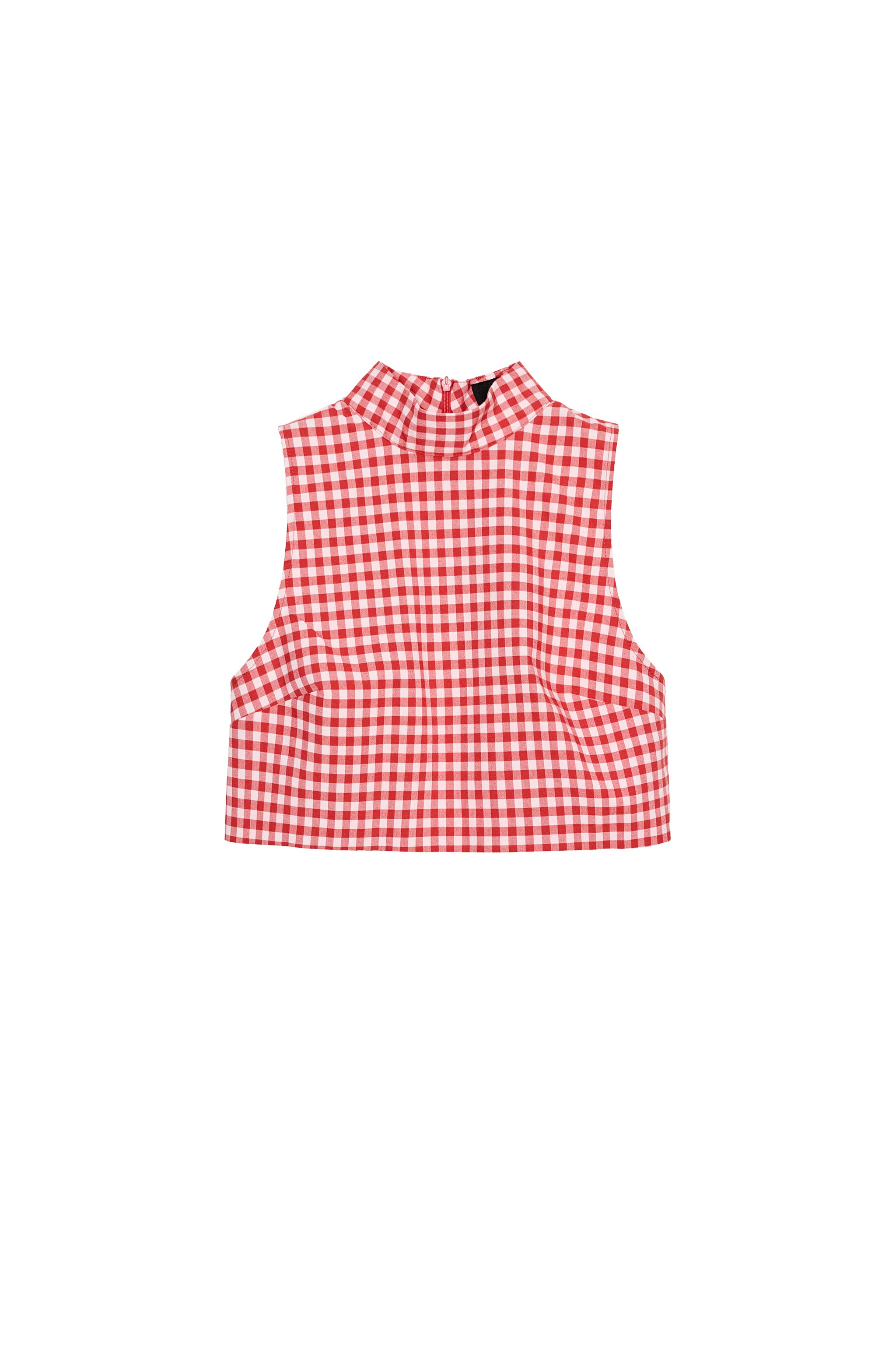 CROPPED GINGHAM TOP