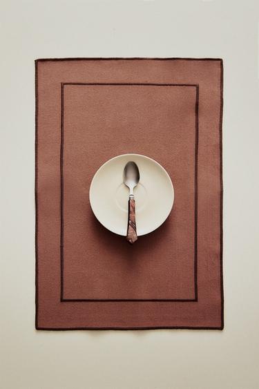 Zara CONTRAST SCALLOPED PLACEMAT - 玫瑰紅色