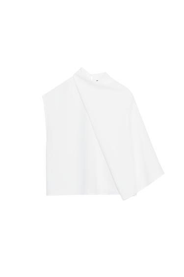 ASYMMETRIC CREPE CAPE TOP