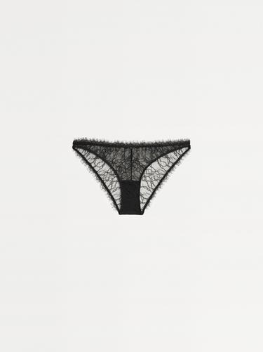 Braguita de encaje detalle desflecado - Negro de Zara