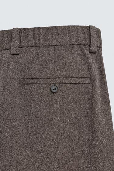 PANTALON LARGE DE COSTUME STRUCTURÉ DÉCONTRACTÉ - Marron / Taupe de Zara - Image 8