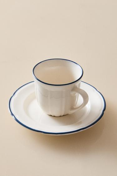 TASSE À CAFÉ ET SOUCOUPE BORD CONTRASTANT - Bleu de Zara - Image 5