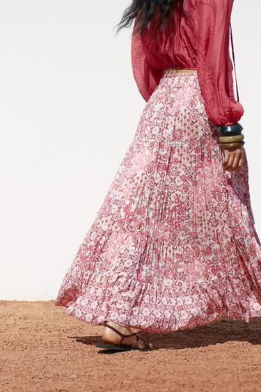 LONG PRINTED SKIRT - Multicoloured by Zara - Image 5