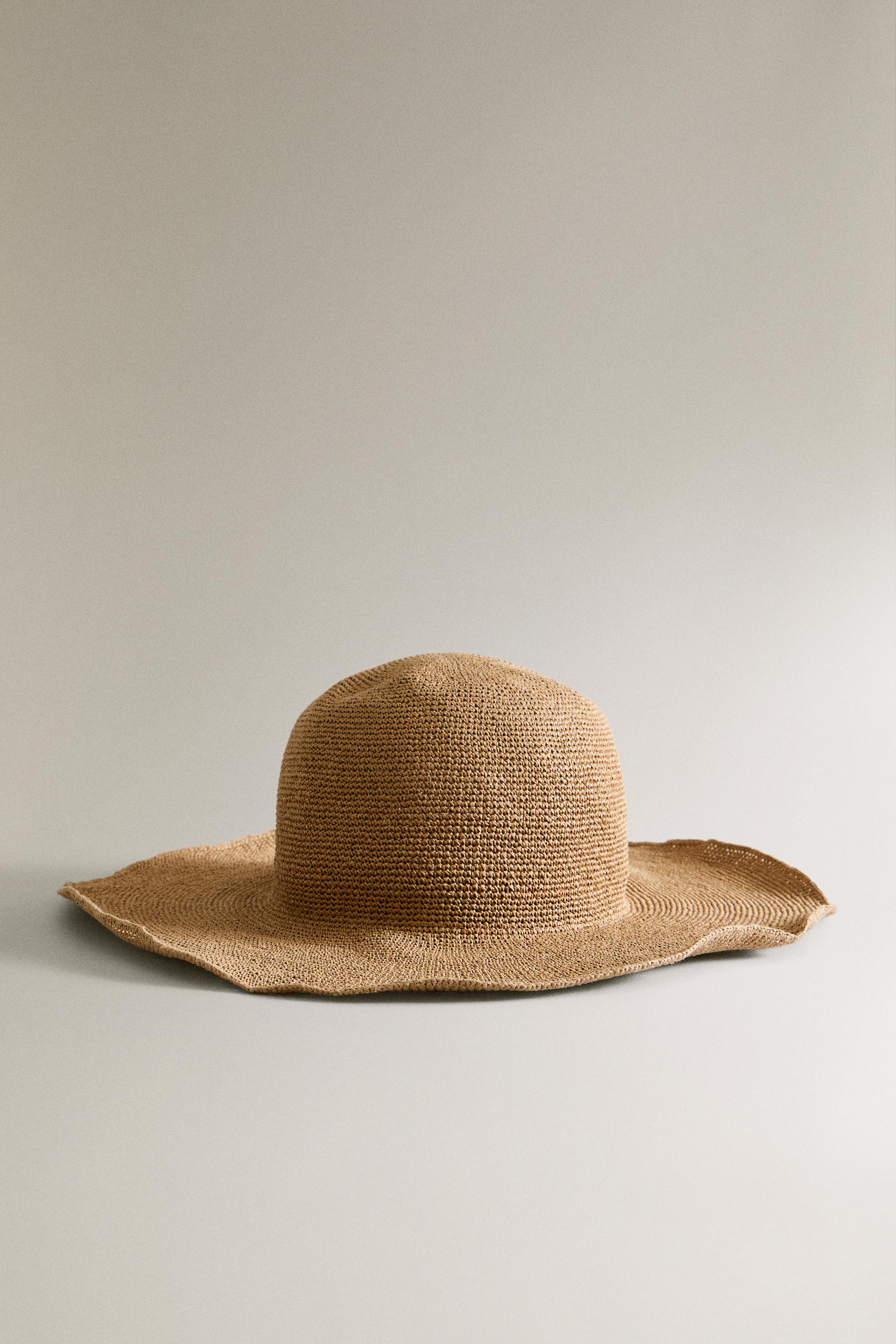 編み込みペーパー ビーチ ハット - ライトベージュ | ZARA Japan