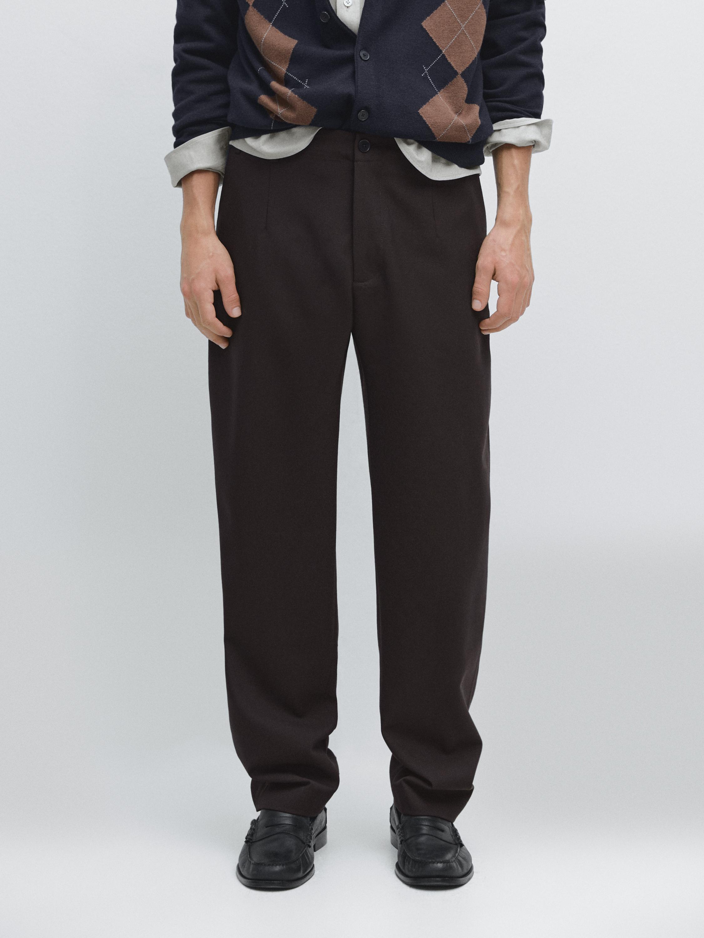 Cool wool textured trousers