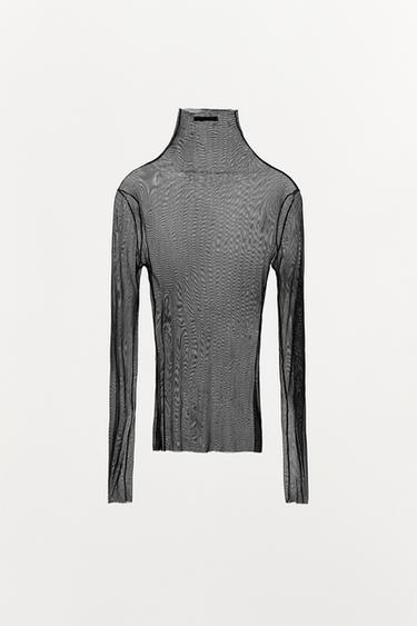 LIMITED EDITION 100% SILK T-SHIRT - Black by Zara - Image 4