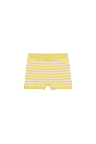 SHORT EN MAILLE À RAYURES - Imprimée de Zara