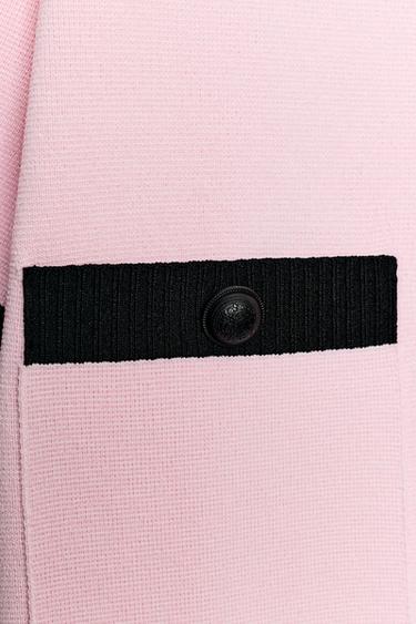 GILET EN MAILLE BIMATIÈRE MANCHES COURTES - Rose de Zara - Image 7