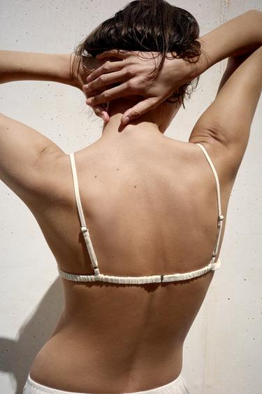 SOUTIEN-GORGE TRIANGULAIRE DENTELLE À VOLANTS - Écru de Zara - Image 2