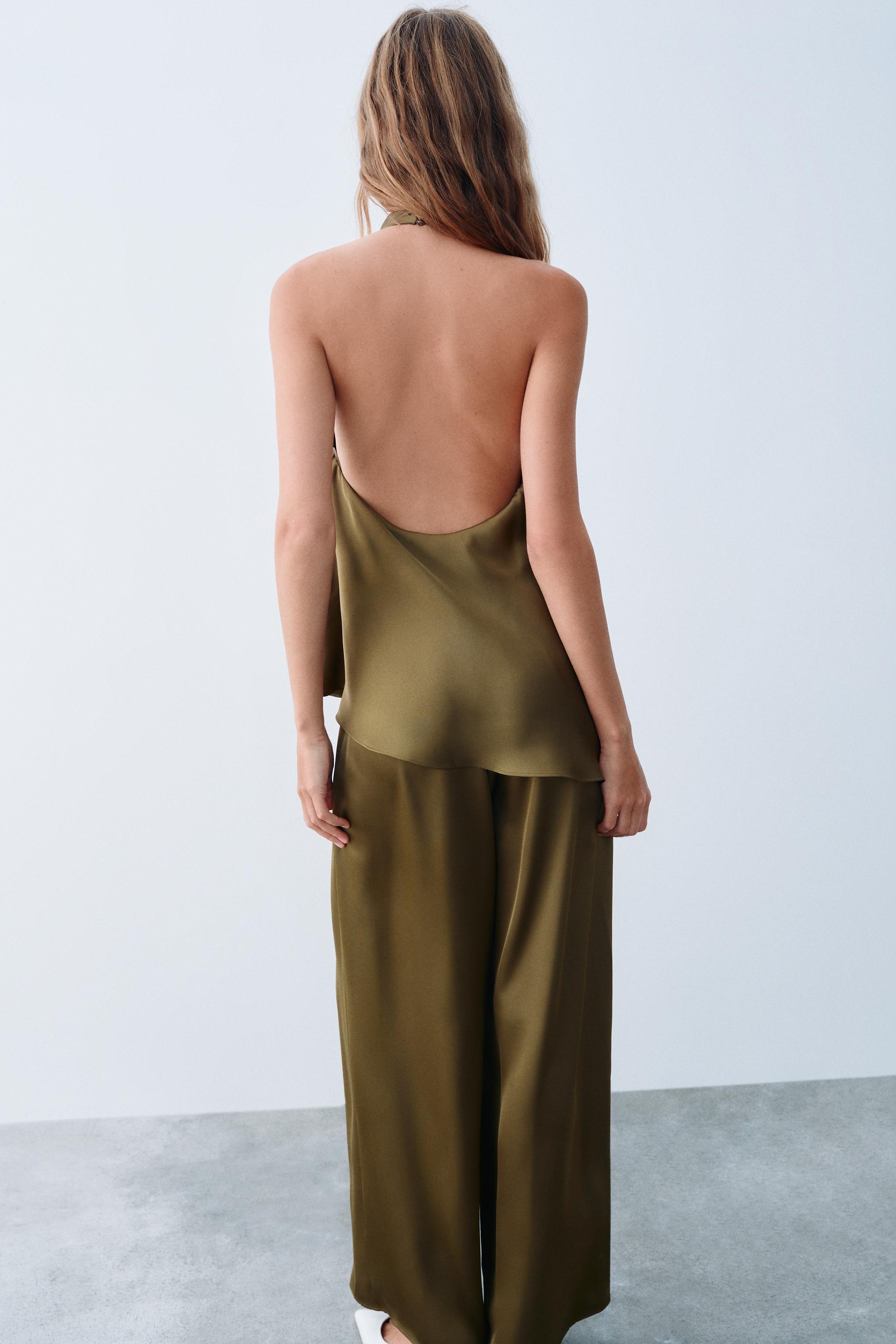 Zara Saten yüzeyli halter tulum görsel 6