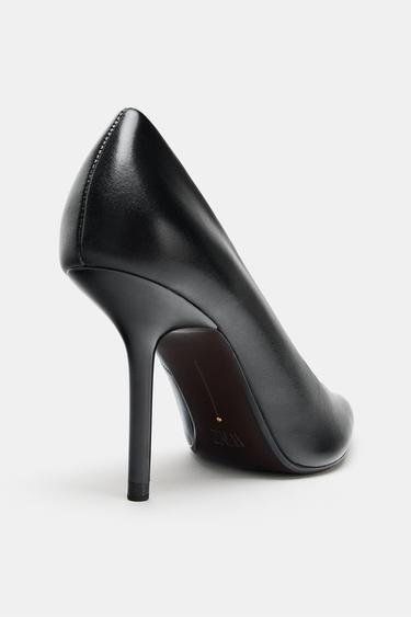 LEATHER HIGH-HEEL SHOES - Black by Zara - Image 5