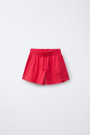 SLOGAN BERMUDA SHORTS - Raspberry by Zara