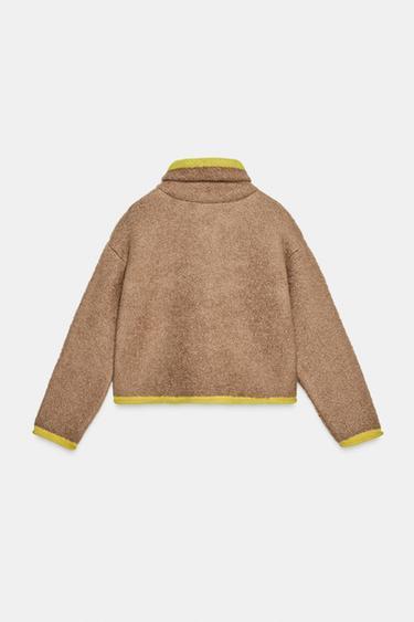 GILET EN MAILLE À FINITIONS CONTRASTANTES - Beige de Zara - Image 7