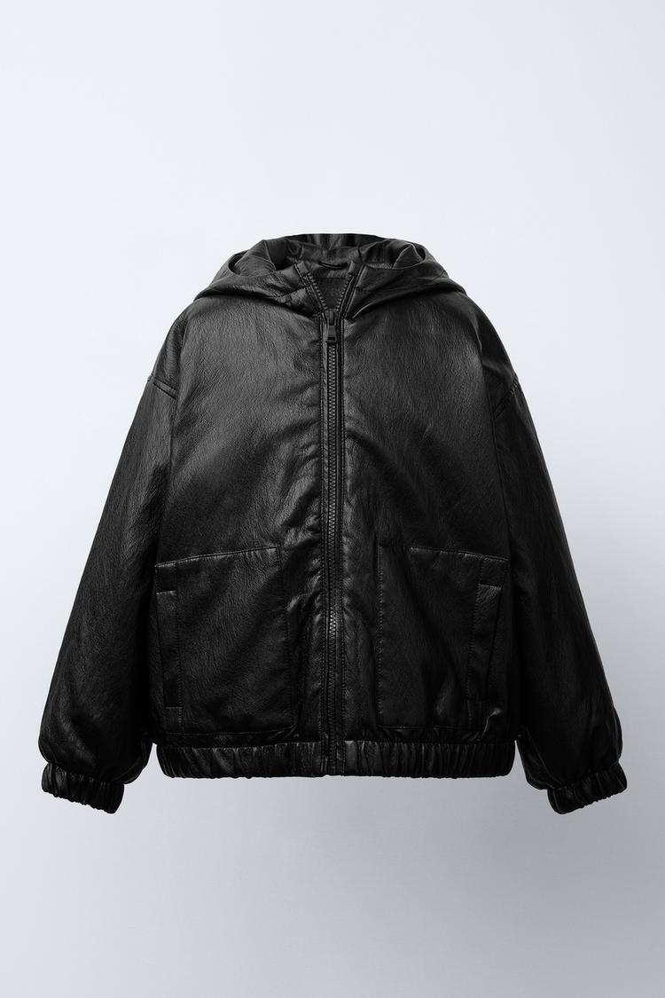 FAUX LEATHER PUFFER JACKET - Main Image