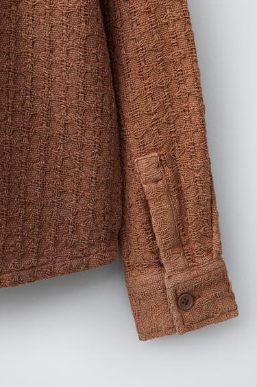 TEXTURED OVERSHIRT WITH POCKETS - Terracotta by Zara - Image 3