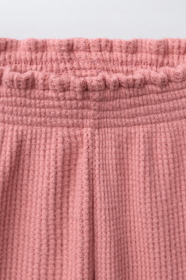JUPE-CULOTTE WAFFLE À VOLANTS - Rose pâle de Zara - Image 2