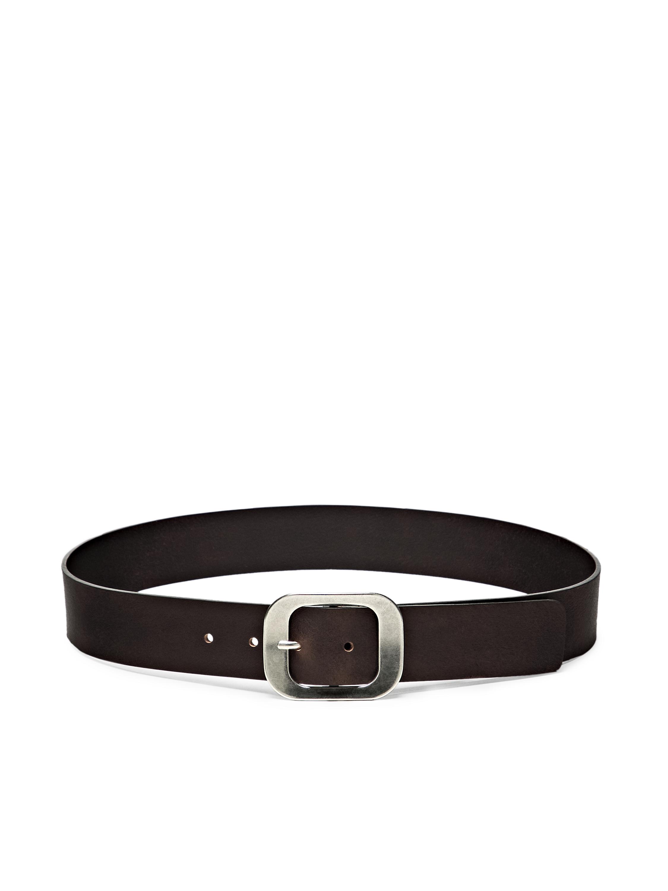 Ceinture boucle rectangulaire en cuir nappa
